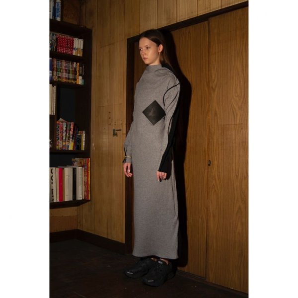 画像3: BALMUNG ダブルフェイスロングニット　グレー/黒 (3)