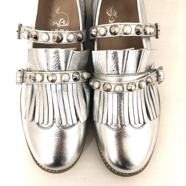 画像4:  rurumu: double strap loafer silver (4)