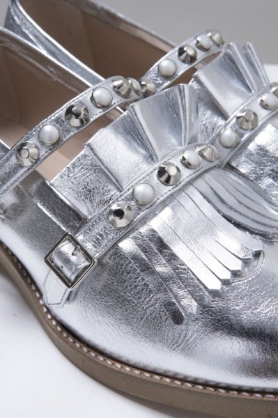 画像2:  rurumu: double strap loafer silver (2)