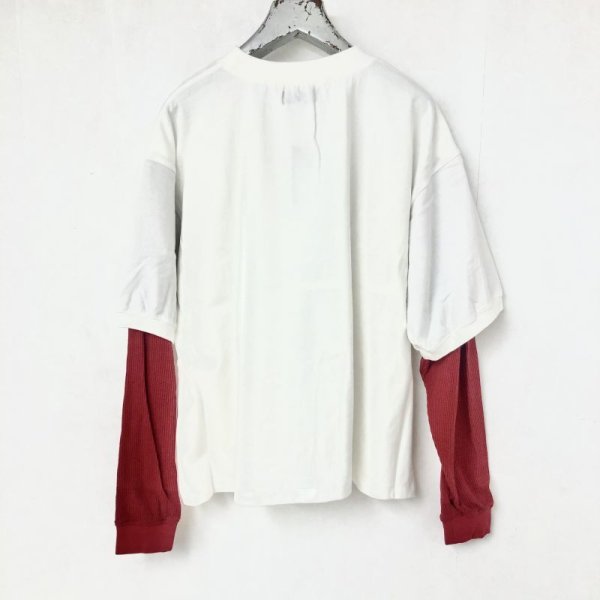 画像2: killremote  200205 レイヤードスリーブTシャツ　白 (2)