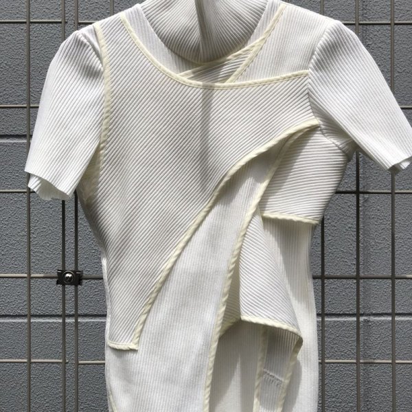 画像7: BALMUNG レイヤーニットワンピース 白 (7)