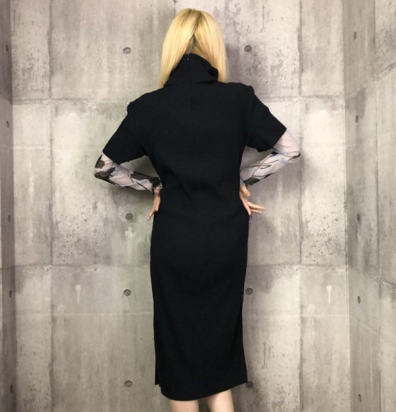 画像4: BALMUNG レイヤーニットワンピース　黒 (4)