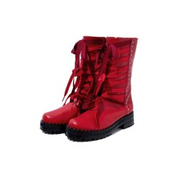画像1: rurumu: 21AW mix ribbon boots red