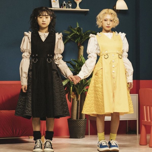 画像5: killremote 210114キルティングジャンパースカート 黒 (5)