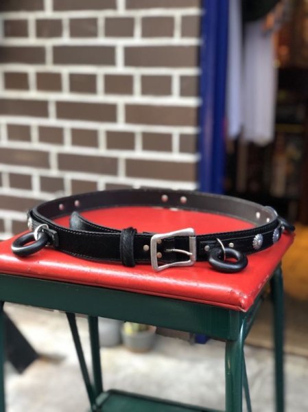 画像2: GARA [GARAxNEON] 　WALNUT RING SID BELT(S)　ハラコ×シルバー (2)