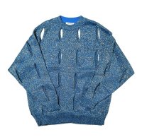 TENDER PERSON　CUTTING KNIT PULLOVER BLUE