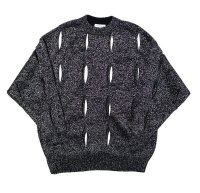 TENDER PERSON　CUTTING KNIT PULLOVER BLACK