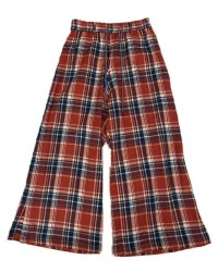 el conductorH COTTON CHECK FLANNEL WIDE TROUSERS BLU/RED boys EXCLUSIYE