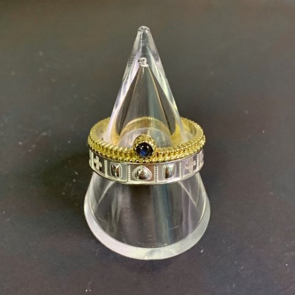 画像1: A MAN  Hungary Crown Ring stone:black (1)