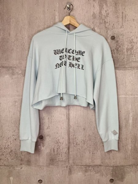 画像2: el conductorH　GIRL GLITTER PRINTCR OPPED HOODED SWEAT ER NEW HELL　MINT (2)