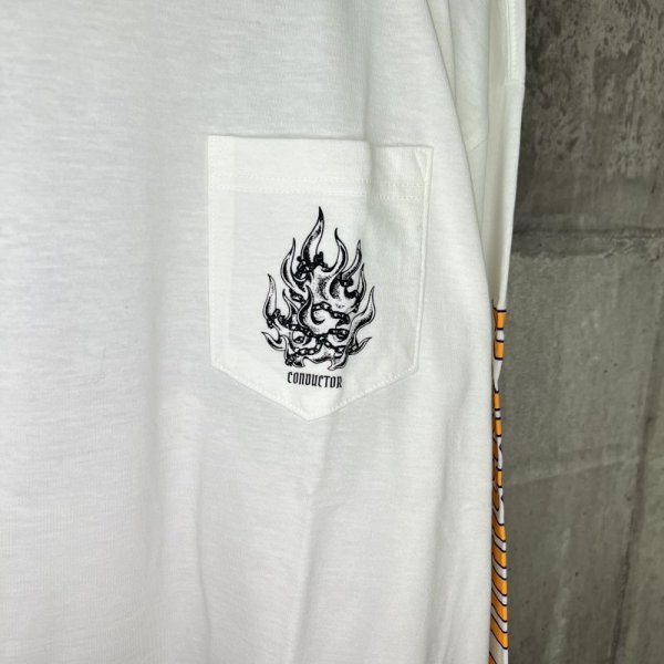 画像4: el conductorH　COTTON LONG SLEEVE T-SHIRT'CHAIN　WHT (4)