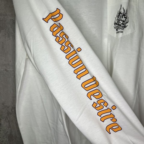 画像5: el conductorH　COTTON LONG SLEEVE T-SHIRT'CHAIN　WHT (5)