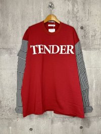 TENDER PERSON GINGHAM LONG TEE RED