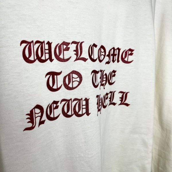 画像4: el conductorH　GLITTER PRINT T-SHIRT 'NEWHELL　WHT (4)