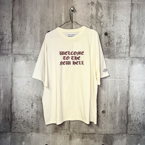 画像2: el conductorH　GLITTER PRINT T-SHIRT 'NEWHELL　WHT (2)