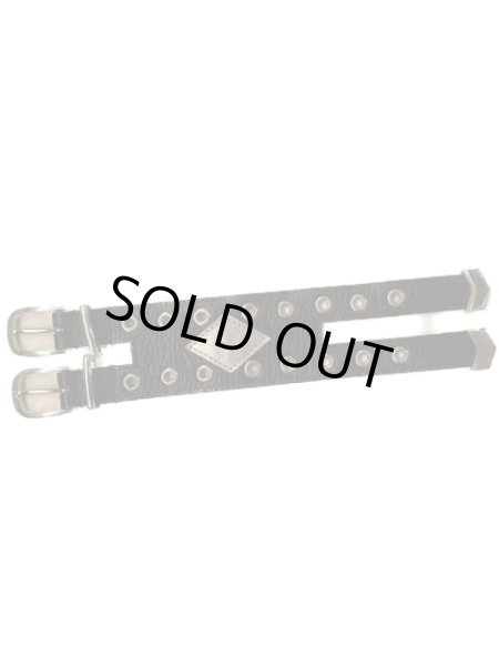 画像1: el conductorH　DOUBLE BUCKLE LEATHER BRABELT　BK (1)