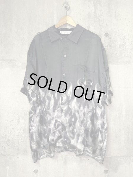 画像2: el conductorH OPEN COLLAR SHORT SLEEVE SHIRT'FLAME BK (2)