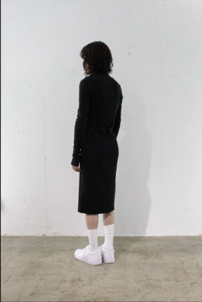 画像10: BALMUNG ウォームリブワンピース　ブラック (10)
