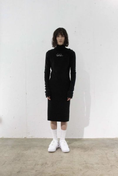 画像9: BALMUNG ウォームリブワンピース　ブラック (9)