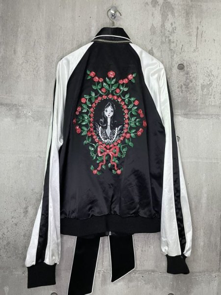 画像3: KIDILL KL737 BOWTIE SOUVENIR JACKET ROSE & GIRL EMBROIDERY BLACK (3)