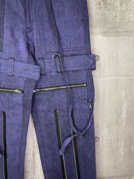 画像4: KIDILL KL772 ZIP DENIM PANTS CHEMICAL WASH PURPLE CHEMICAL (4)