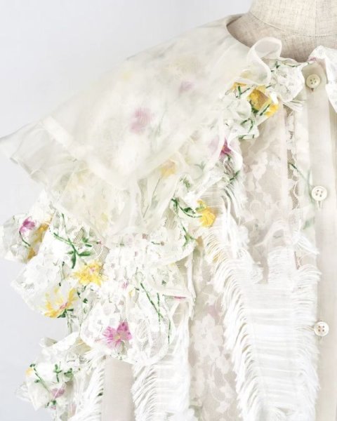 画像6: rurumu: Daydream big collar shirt　white (6)