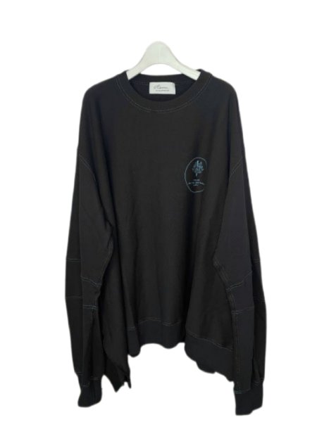 画像1: Azuma GHOST CLOTH SWEATSHIRT BLACK (1)