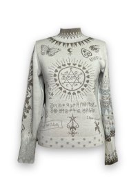 rurumu: 23AW tattoo motif highneck sweater (small) off white