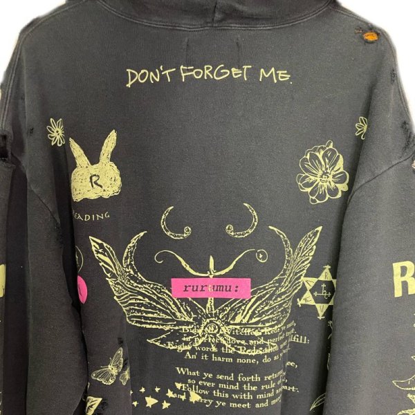 画像5: rurumu: echoes printed hoodie  black (5)