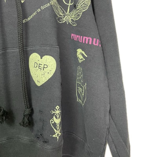 画像4: rurumu: echoes printed hoodie  black (4)