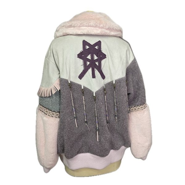 画像2: rurumu: color block boa pile jacket　smoky pink (2)