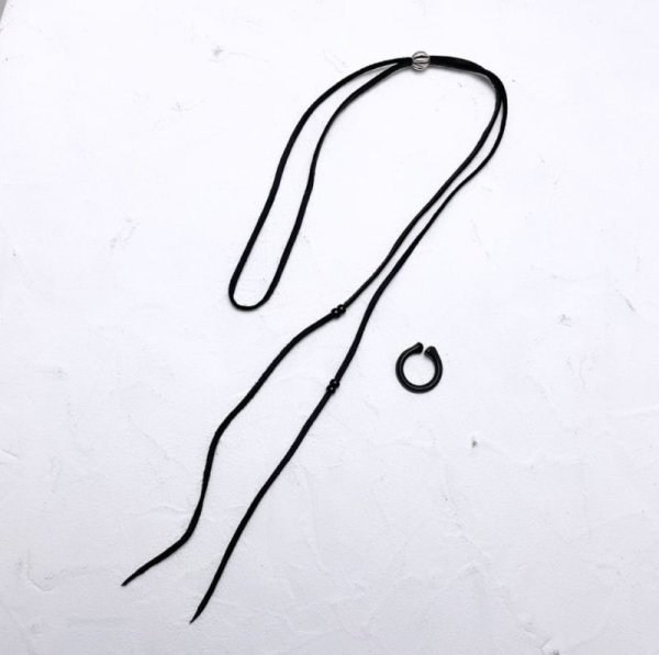 画像2: GARA STAINLESS BONE RING&CHOKR D.BLACK (2)