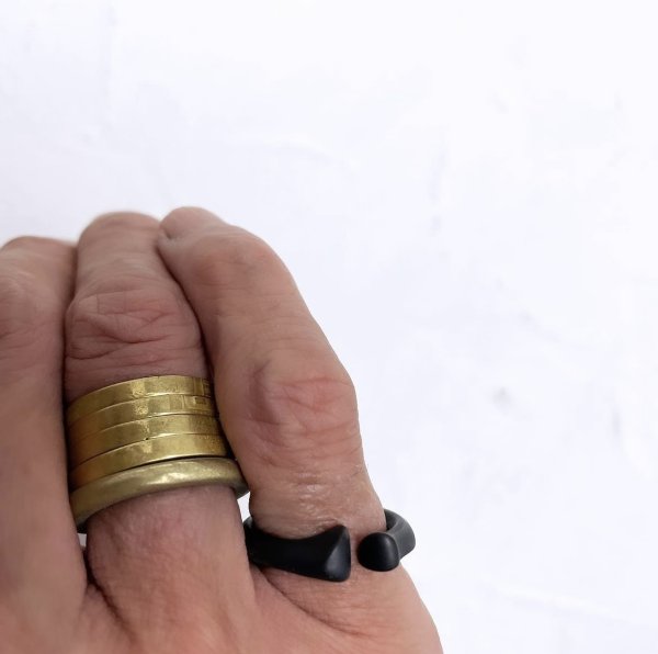 画像4: GARA STAINLESS BONE RING&CHOKR D.BLACK (4)