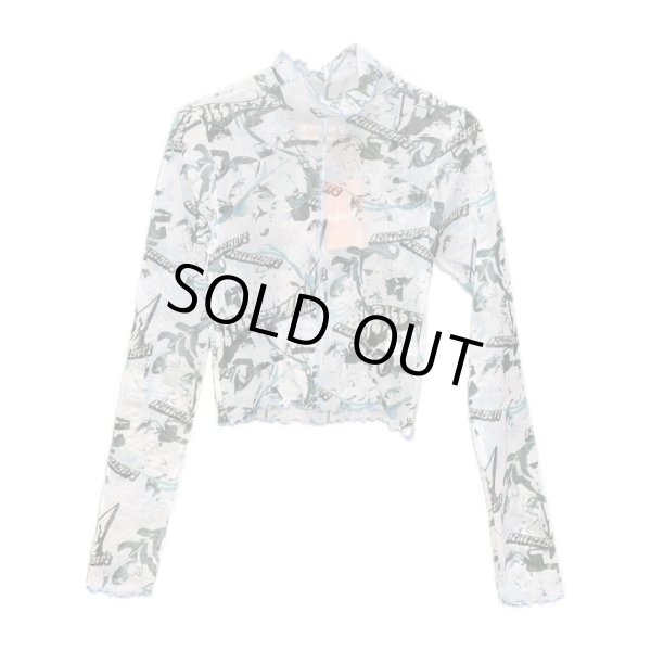 画像1: killremote　シースルーハイネックカットソー　アイスブルー (1)