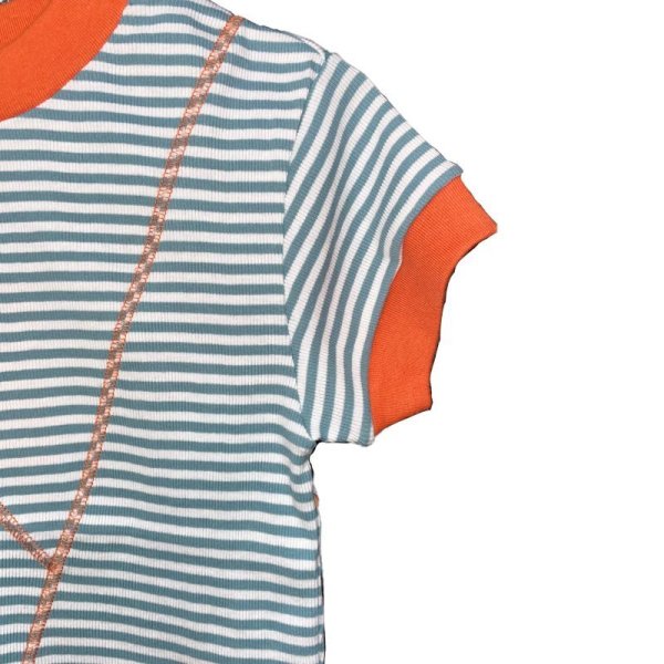 画像2: killremote　クロップドボーダーリブトップス　ダスクブルー (2)