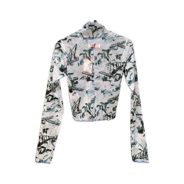 画像2: killremote　シースルーハイネックカットソー　アイスブルー (2)