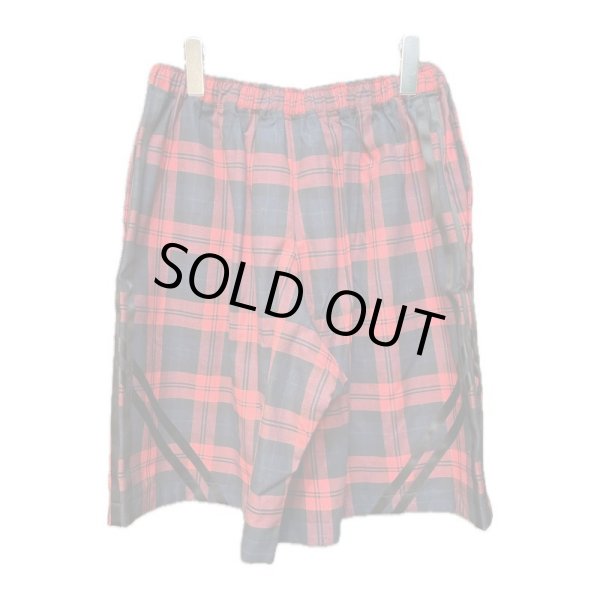 画像3: killremote　タータンチェックトラックパンツ　ハーフ　レッド (3)