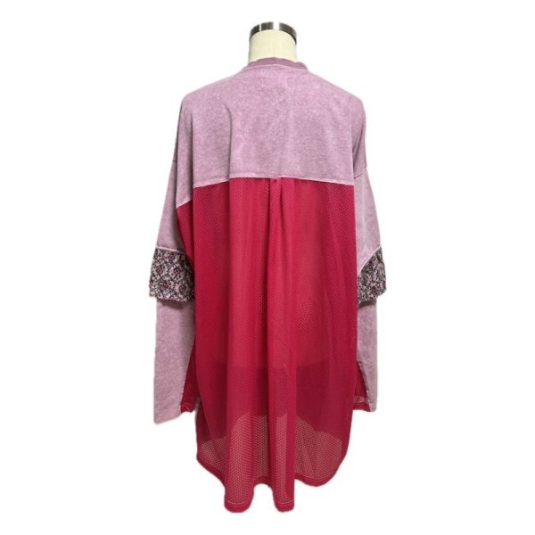 画像2: KIDILL 24SS　KL815 DESTROY LAYERED SHIRT　PINK OVERDYE (2)
