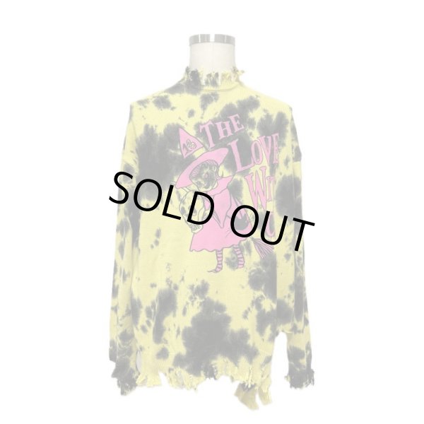 画像1: KIDILL 24SS　KL811 DESTROY PULLOVER KNIT THE LOVE WITCH PRINT　YELLOW (1)