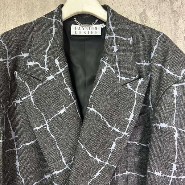 画像3: el conductorH　WIRE CHECK DOUBLE BREASTED FRANKENSTEIN JKT (3)