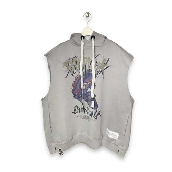 画像1: beauty:beast　bb-31005 DARK KNIGHT SLEEVE-LESS HOODED　L.GRAY (1)