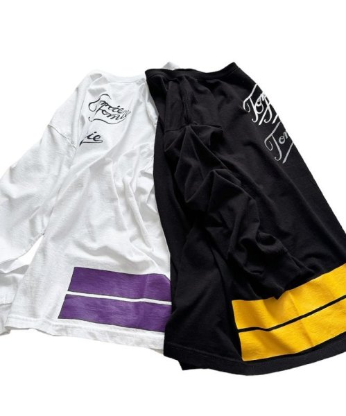 画像6: TOMIE　xtra hard rubber print triple logo Long sleeve T-shirt　white (6)