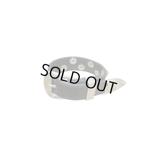 画像5: el conductorH　LEATHER TRAPEZOID STUDS BRACELET　BK (5)