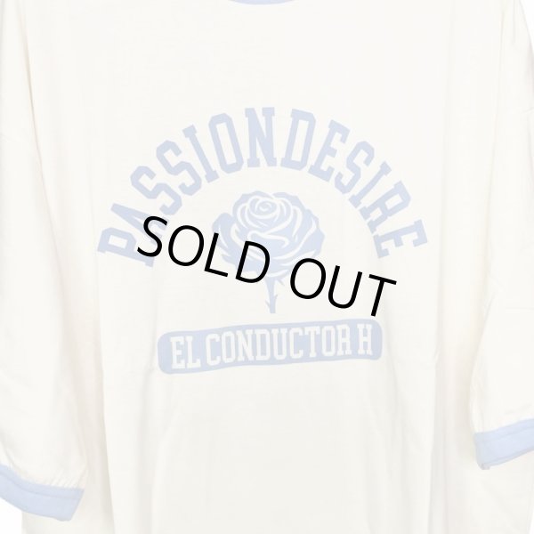 画像2: el conductorH　OVERSIZED TRIM T-SHIRT 'ROSE　WHT (2)