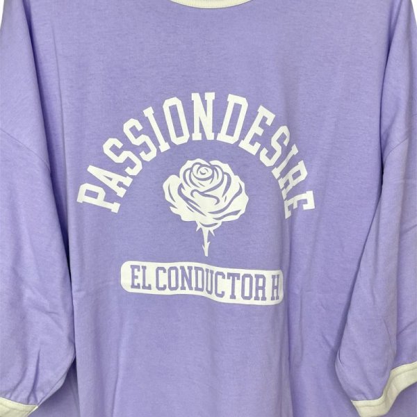 画像2: el conductorH　OVERSIZED TRIM T-SHIRT 'ROSE　LAVENDER (2)