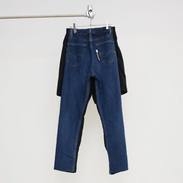 画像2: BODYSONG.　REMODELED DENIM BAG ＋ LAYERED TRAINING PT　BLACK (2)