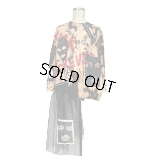 画像1: KIDILL 24AW　KL872 CUSTOMIZED JAMIE REID PULLOVER SWEAT　BLEACH BLACK (1)