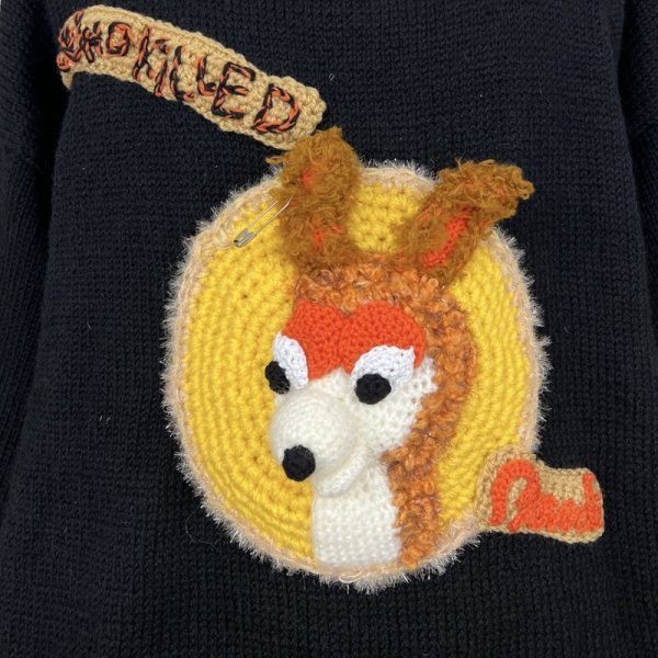画像2: KIDILL 24AW KL871 BAMBI HAND KNITTED SWEATER BLACK (2)