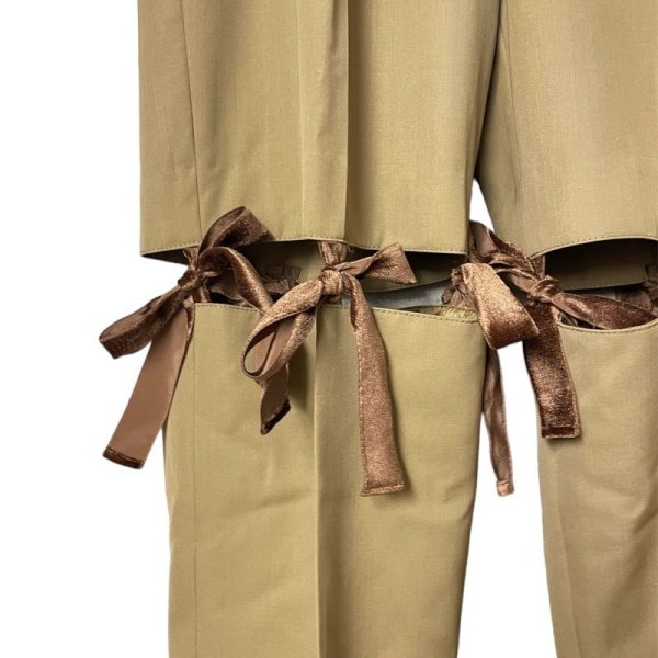 画像2: BASEMARK WOOL RIBBON PANTS BEIGE (2)