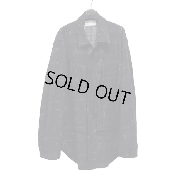 画像1: Azuma.　CRAST JACQUARD HELI CREW SHIRT　BLACK (1)